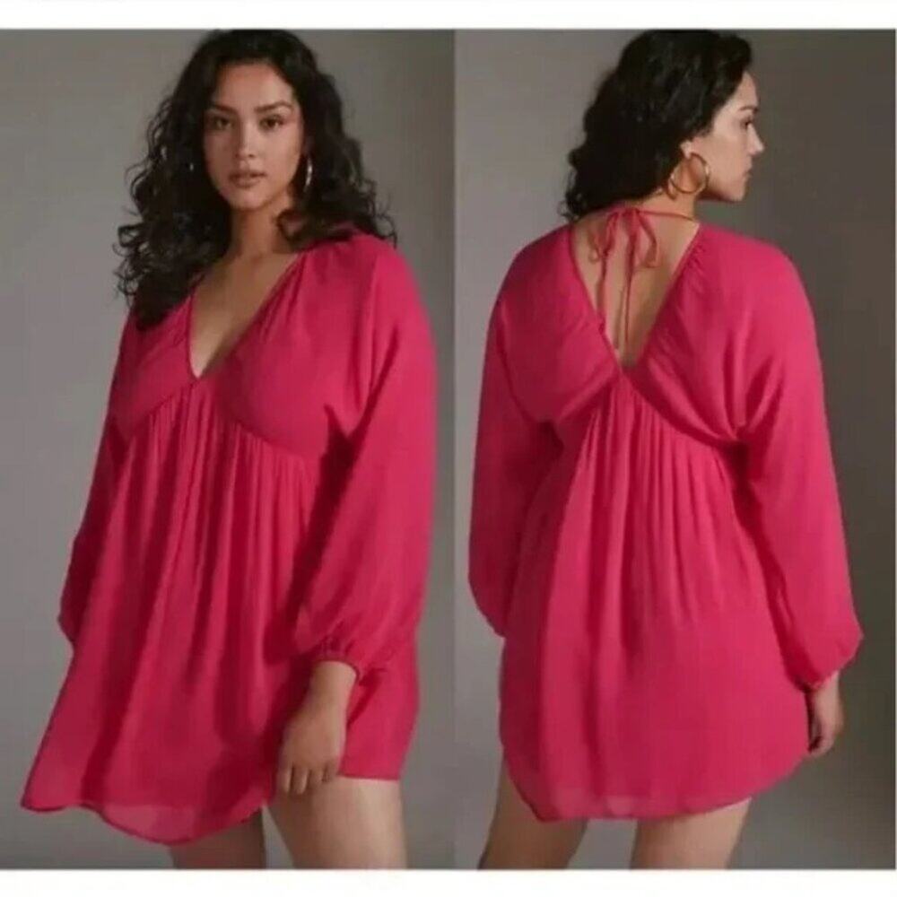 Anthropologie Let Me Be Forever That Girl Pink Mini Dress
